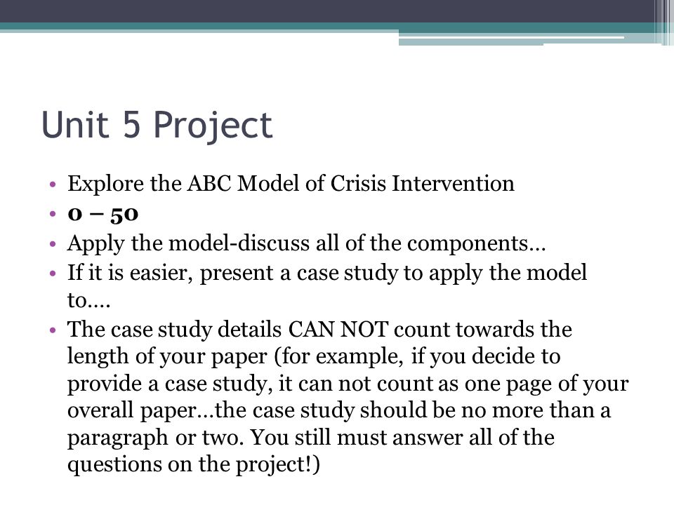 Abc model of intervention
